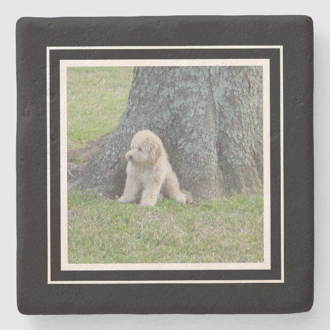 Create Your Own Your Photo Template Black & White Stone Coaster (Front)
