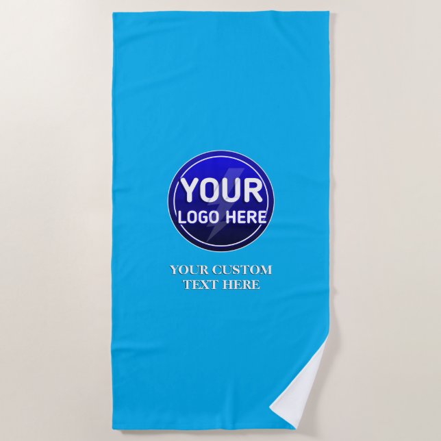 Create your owner's custom logo/editable template  beach towel (Front)