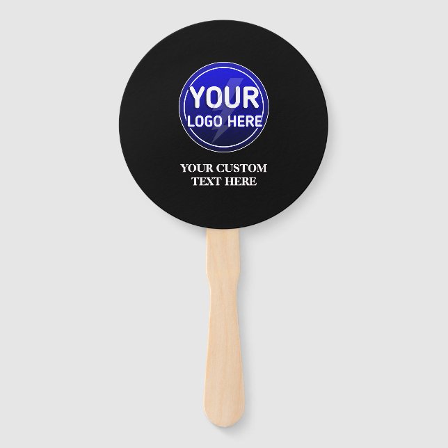 Create your owner's custom logo/editable template  hand fan (Front)
