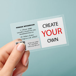 Create Your OwnPremium Clear, See-Throgh 3.5x2" Clear Business Cards