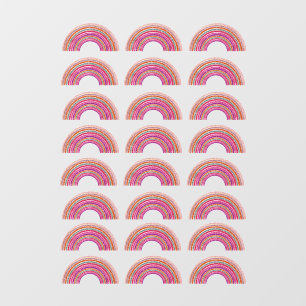 Create Your Pattern Cute Girl Pink Glitter Rainbow Wall Decal