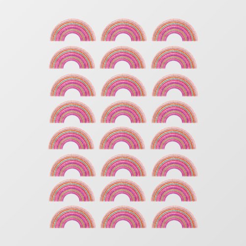 Create Your Pattern Cute Girl Pink Glitter Rainbow Wall Decal