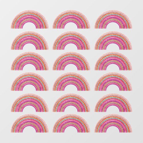 Create Your Pattern Cute Girl Pink Glitter Rainbow Wall Decal
