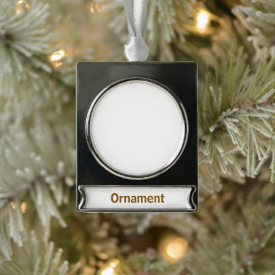 Create Your Personalize 2.4" l x 1.95" w Silver Plated Banner Ornament
