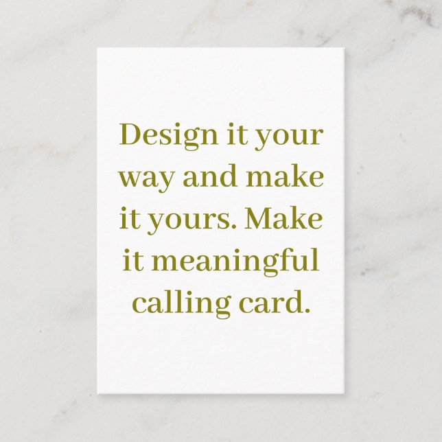 Create Your Personalize 3.5" x 2.5" Calling Card (Front)