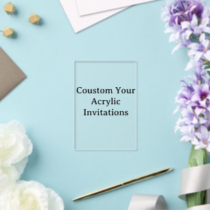 create your personalize 3.5" x 5" acrylic rsvp card