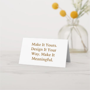 Create Your Personalize 4" x 3.5" Folded  Place Card