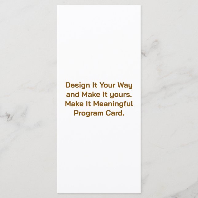 Create Your Personalize 4" x 9" Program Card (Front)