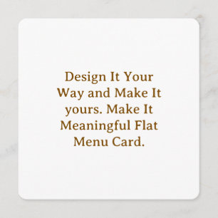 Create Your Personalize 5.25" x 5.25" Menus Cards