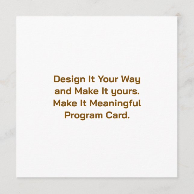 Create Your Personalize 5.25" x 5.25" Program Card (Front)