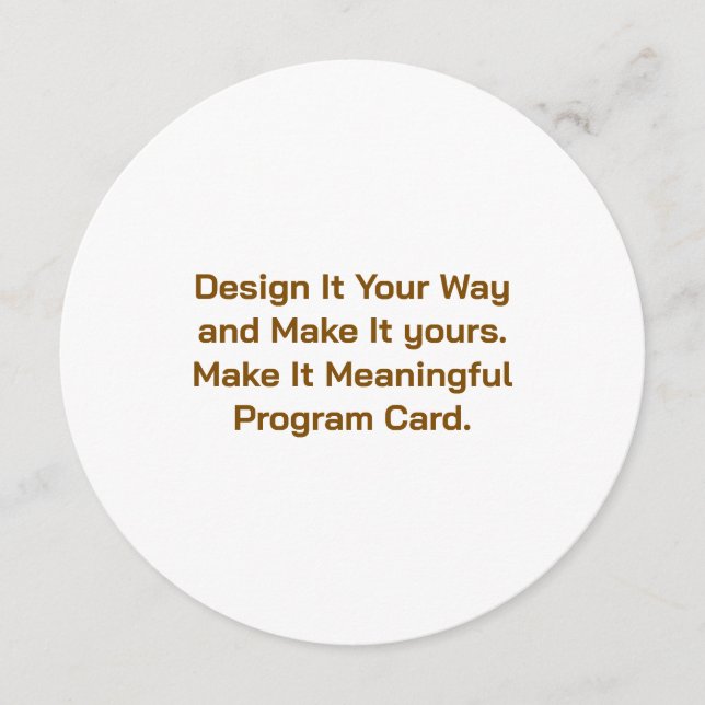 Create Your Personalize 5.25" x 5.25" Program Card (Front)