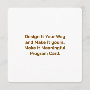 Create Your Personalize 5.25" x 5.25" Program Card