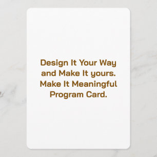 Create Your Personalize 5.5" x 7.5" Program Card