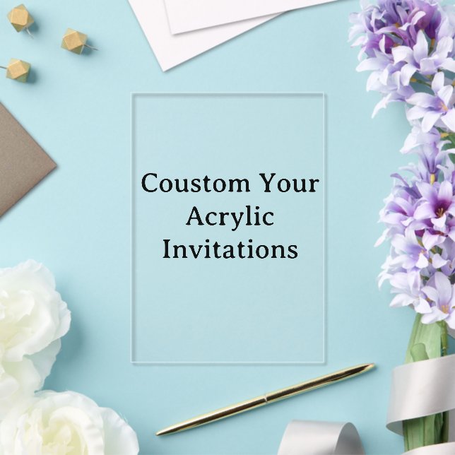 create your personalize 5" x 7" Clear Acrylic Invitations (Insitu (Wedding))