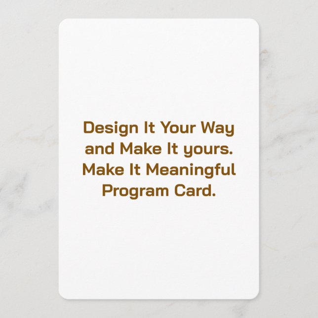 Create Your Personalize 5" x 7" Round Program Card (Front)