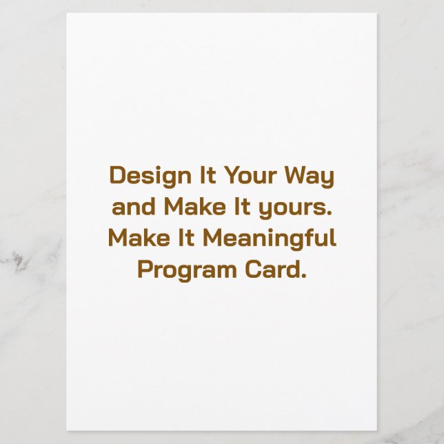 Create Your Personalize 6.5" x 8.75" Program Card (Front)