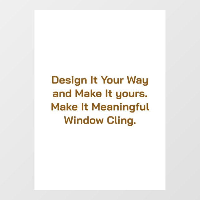 Create Your Personalize 8" x 11" Window Cling (Sheet)