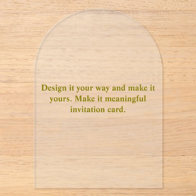 Create Your Personalize Arch 5" x 7" Frosted Acrylic Invitations (Front)