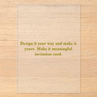 Create Your Personalize Rectangle 5" x 7" Frosted Acrylic Invitations