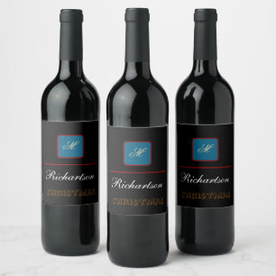 create your personalize simple christmas wine label
