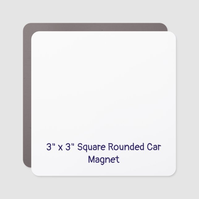 Create Your Personalized 3" x 3" Square Rounded Car Magnet (Front)