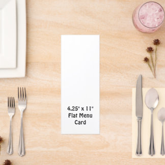Create Your Personalized 4.25" x 11" Flat Menu