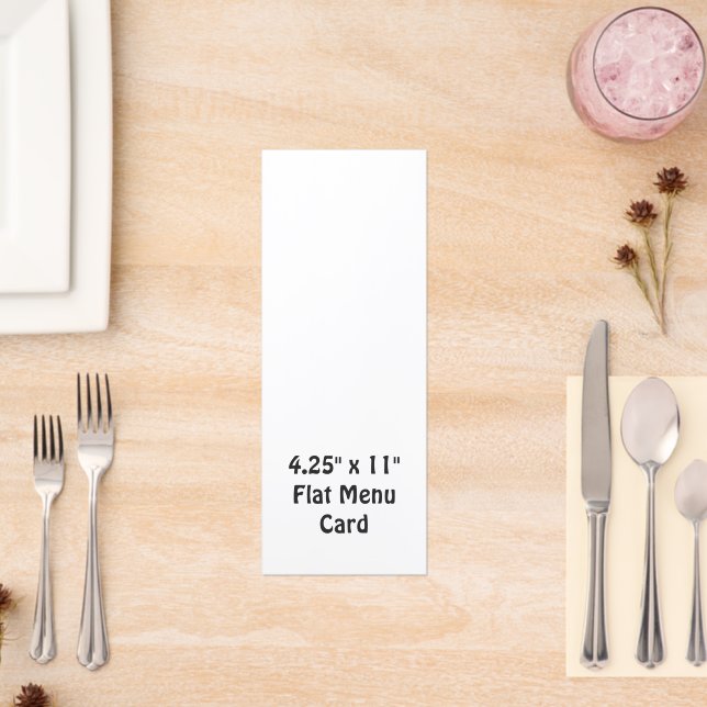 Create Your Personalized 4.25" x 11" Flat Menu (Insitu(Restaurant))