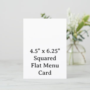 Create Your Personalized 4.5" x 6.25" Squared Flat Menu