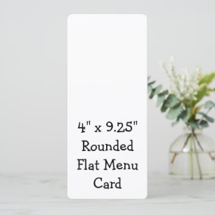 Create Your Personalized 4" x 9.25" Rounded Flat Menu