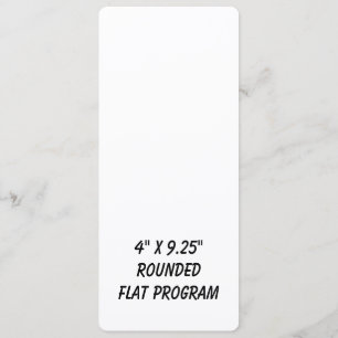 Create Your Personalized 4" x 9.25" Rounded Flat Program