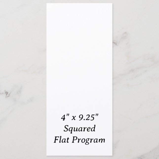 Create Your Personalized 4" x 9.25" Squared Flat Program (Front)