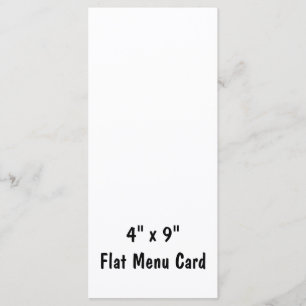 Create Your Personalized 4" x 9" Flat Menu