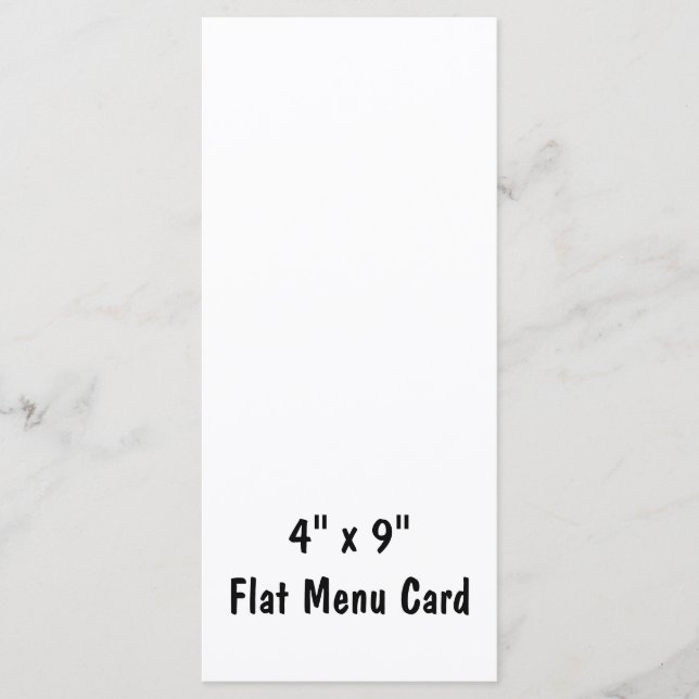 Create Your Personalized 4" x 9" Flat Menu (Front)