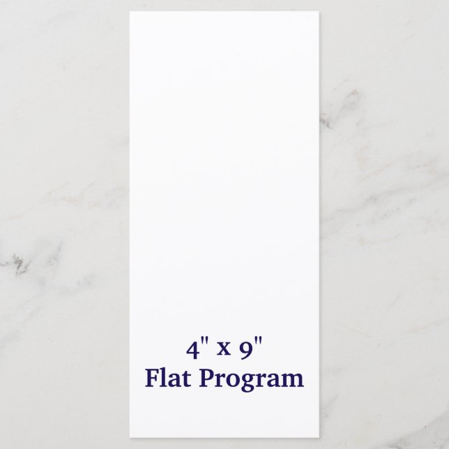 Create Your Personalized 4" x 9" Flat Program (Front)