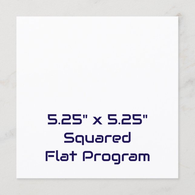 Create Your Personalized 5.25"x5.25" Squared Flat Program (Front)