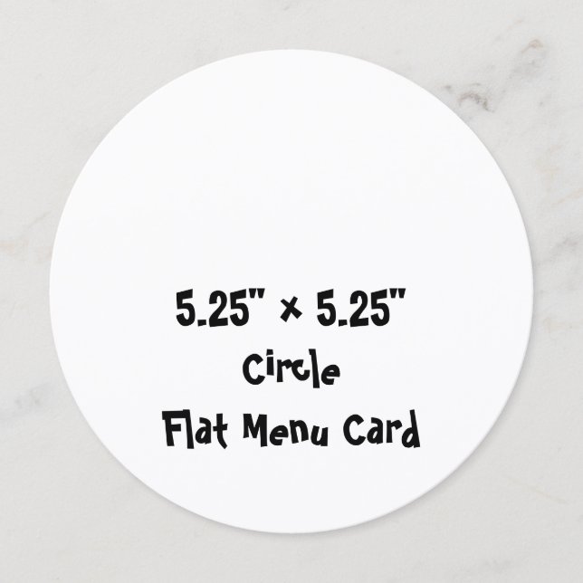 Create Your Personalized 5.25" x 5.25" Circle Flat Menu (Front)