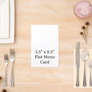 Create Your Personalized 5.5" x 8.5" Flat Menu
