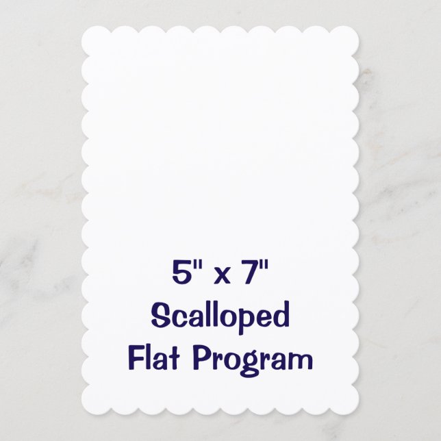 Create Your Personalized 5" x 7" Scalloped Flat Program (Front)