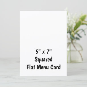 Create Your Personalized 5" x 7" Squared Flat Menu