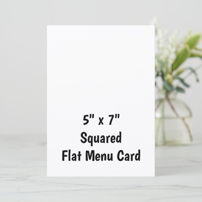 Create Your Personalized 5" x 7" Squared Flat Menu (Standing Front)
