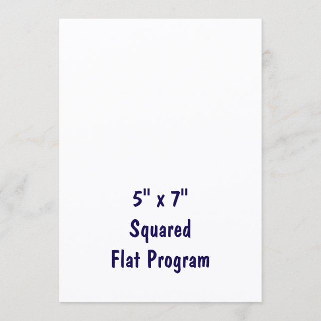 Create Your Personalized 5" x 7" Squared Flat Program (Front)