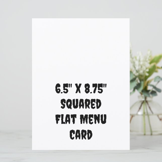Create Your Personalized 6.5" x 8.75" Squared Flat Menu (Standing Front)