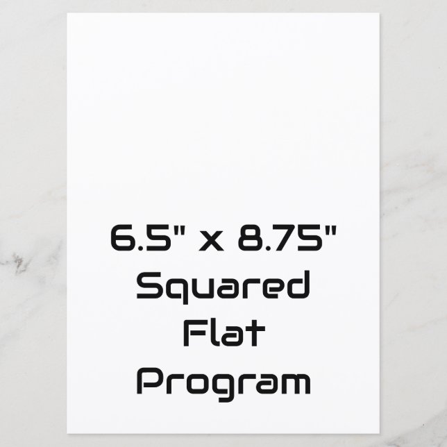 Create Your Personalized 6.5" x 8.75" Squared Flat Program (Front)