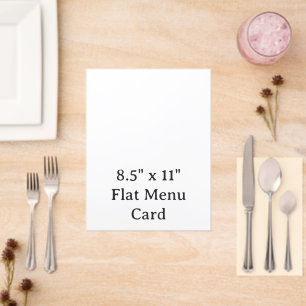 Create Your Personalized 8.5" x 11" Flat Menu