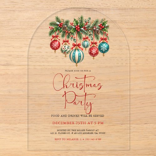 Create Your Personalized Christmas Party Invite Acrylic Invitations