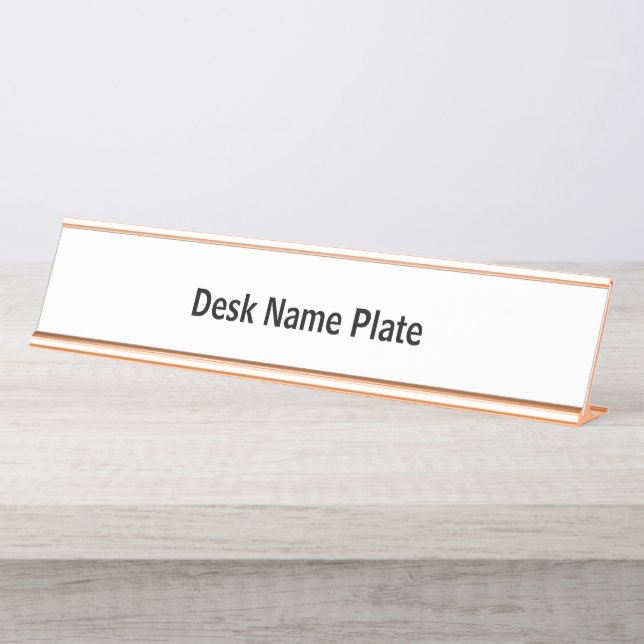 Create Your Personalized Long Rose Gold Desk Name Plate (Front)