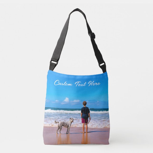 Create Your Pet Photo Crossbody Bag Gift with Text (Front)