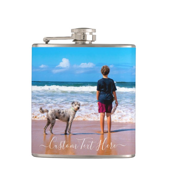 Create Your Pet Photo Flask Custom Text Name (Front)