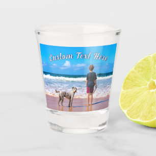 Create Your Pet Photo Shot Glass Gift Custom Text