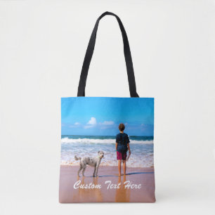 Create Your Pet Photo Tote Bag with Custom Text